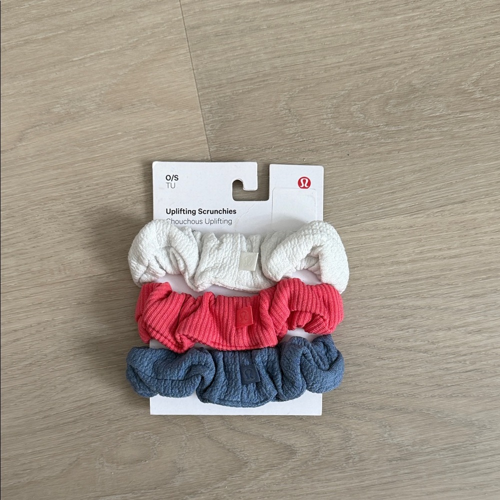 lululemon athletica Uplifting Scrunchies - White, Pink, and Blue
